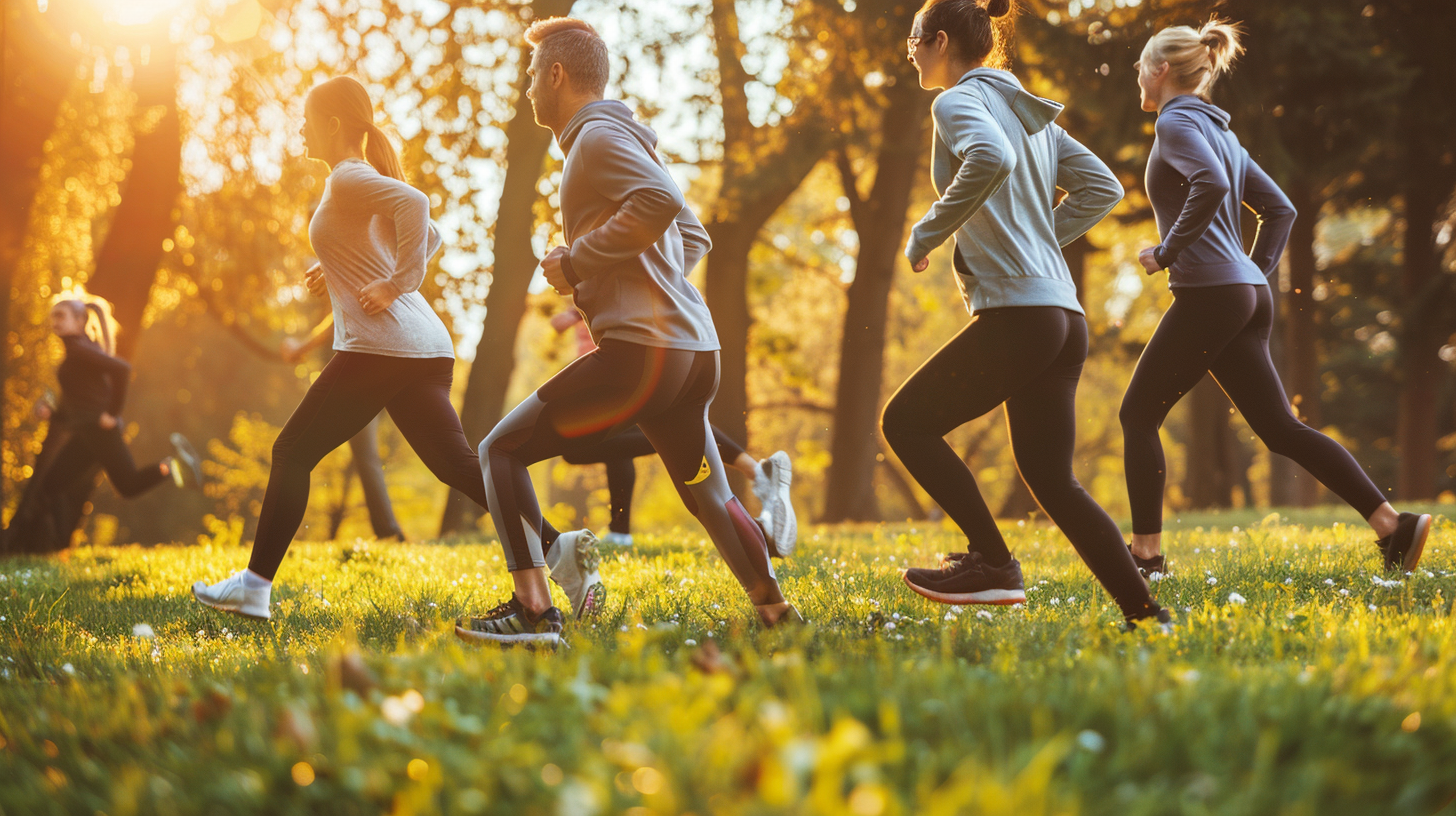 Fiatalok és idősebbek együtt sportolnak