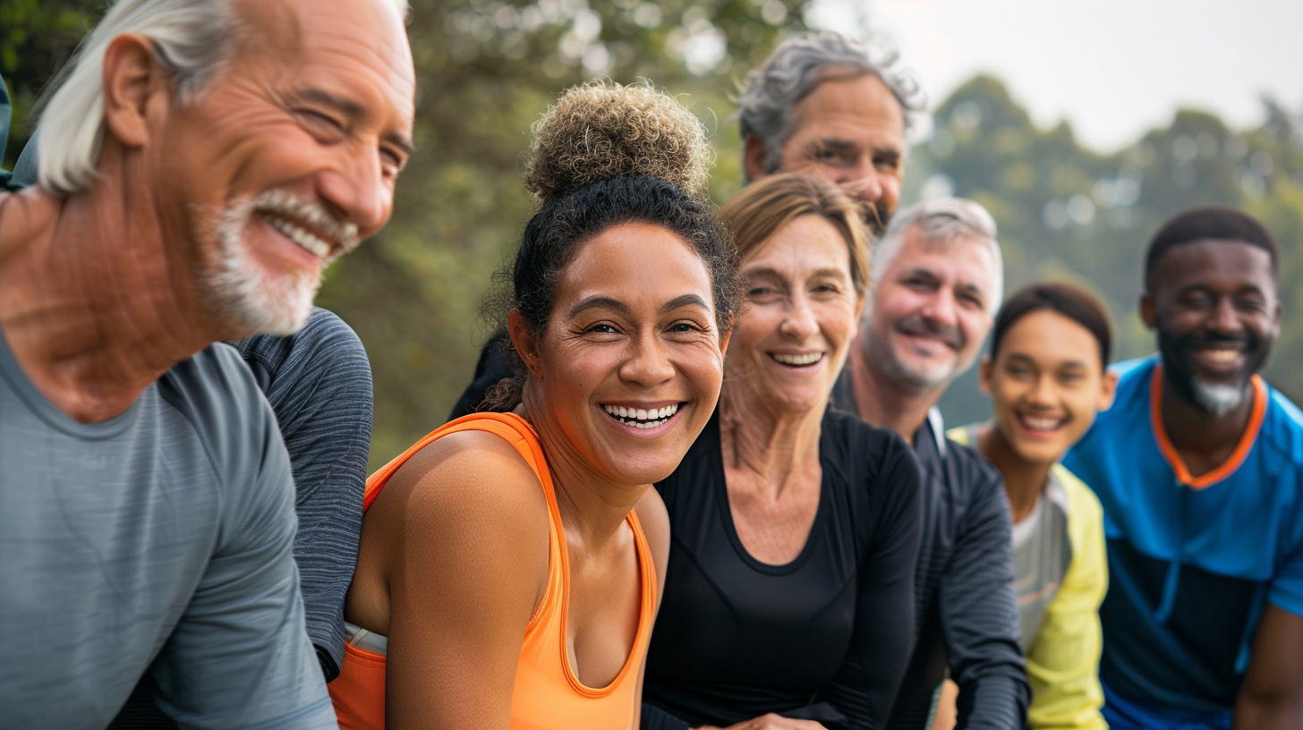 Különböző korosztályú emberek egészséges aktivitással foglalkoznak